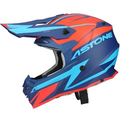 Moto přilba ASTONE MX800 RACERS matná oranžovo/modrá + 2 ks brýle ARNETTE zdarma